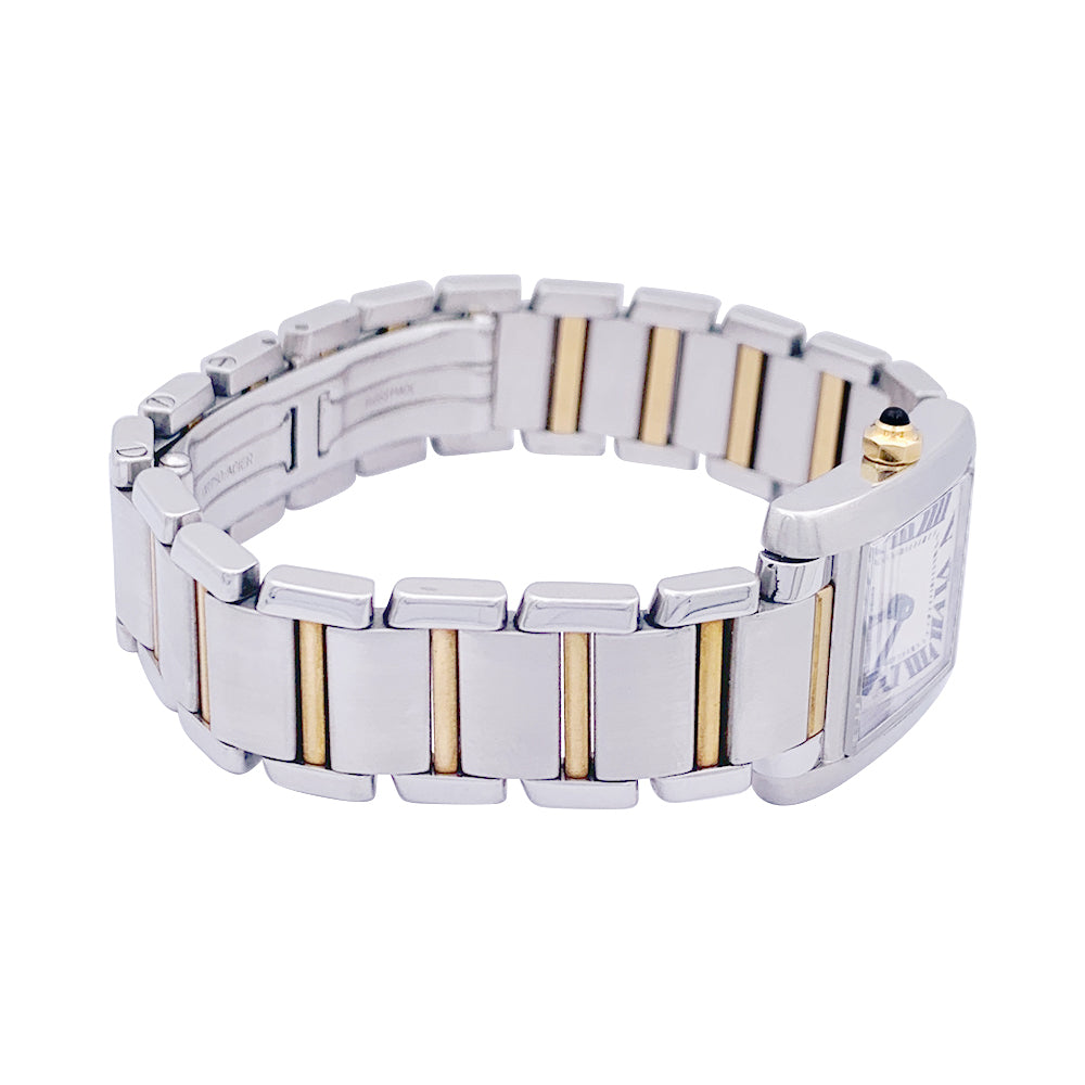 Cartier watch, "Tank Française", gold and steel.