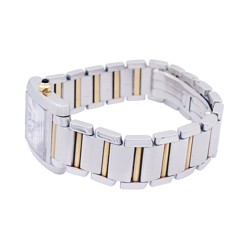 Cartier watch, "Tank Française", gold and steel.