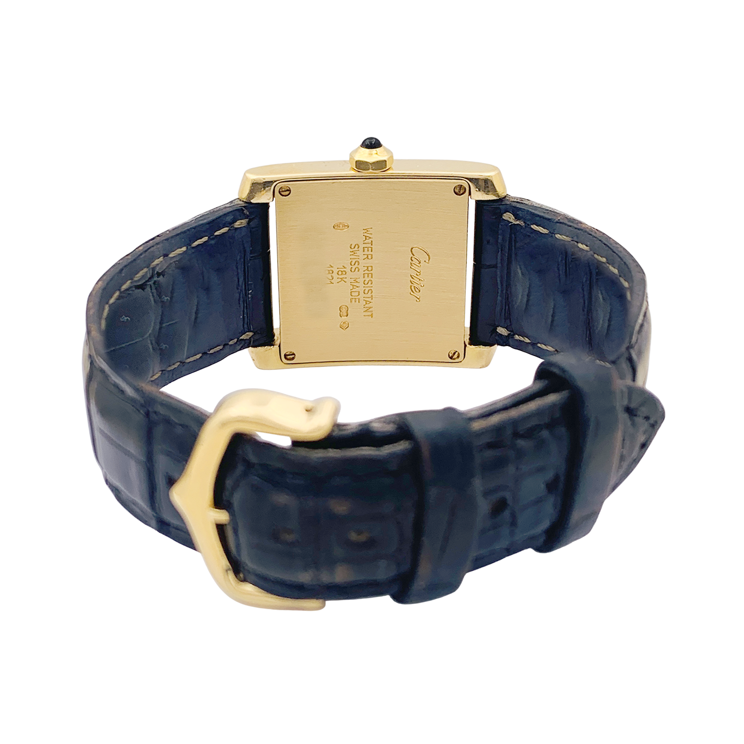Cartier "Tank Française" yellow gold watch.