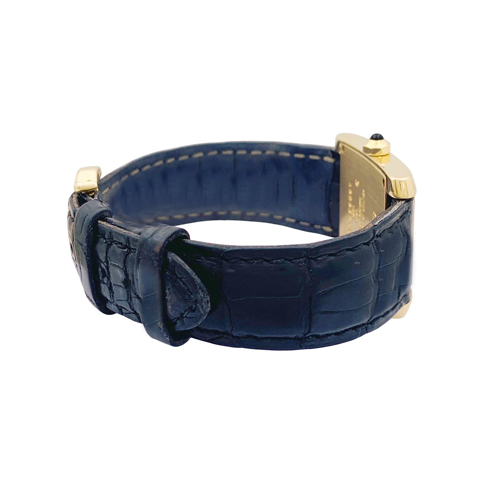 Cartier "Tank Française" yellow gold watch.