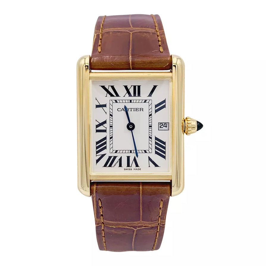 Cartier "Tank Louis Cartier" watch in yellow gold.