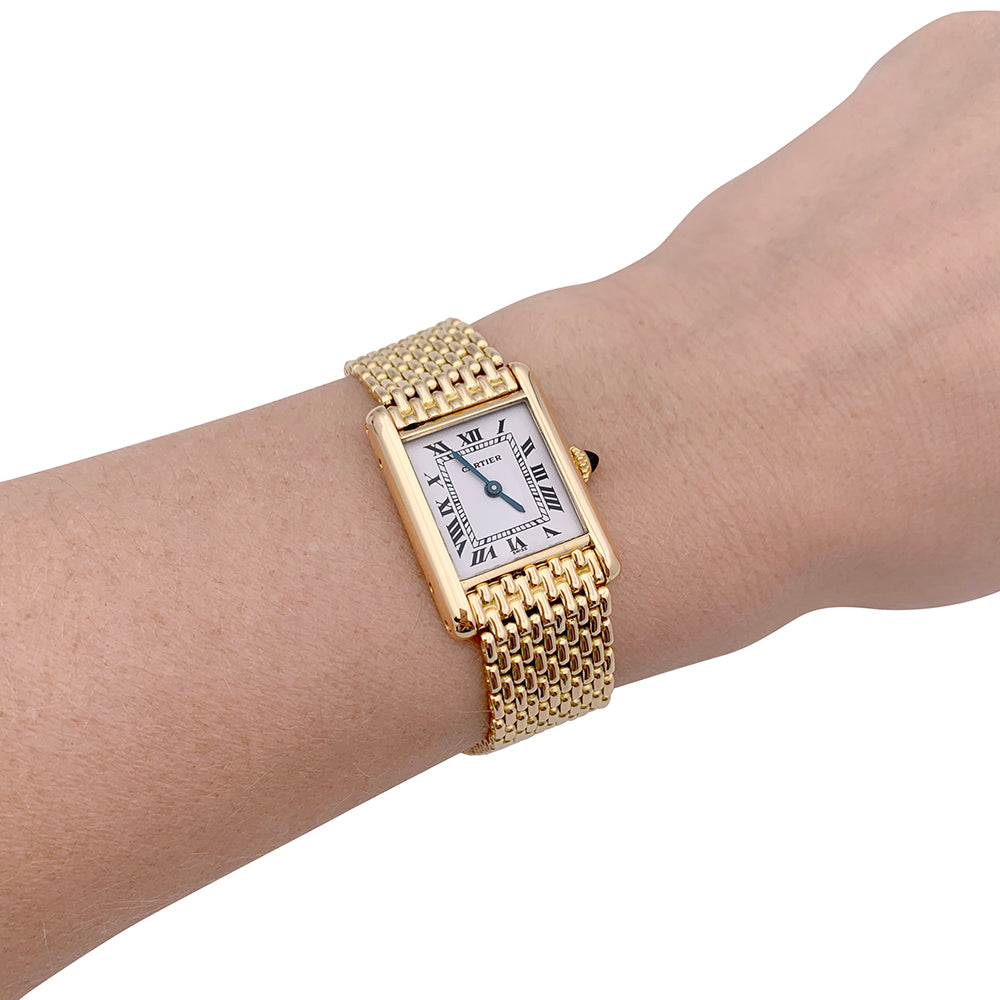 Cartier watch, "Tank Louis Cartier", yellow gold.