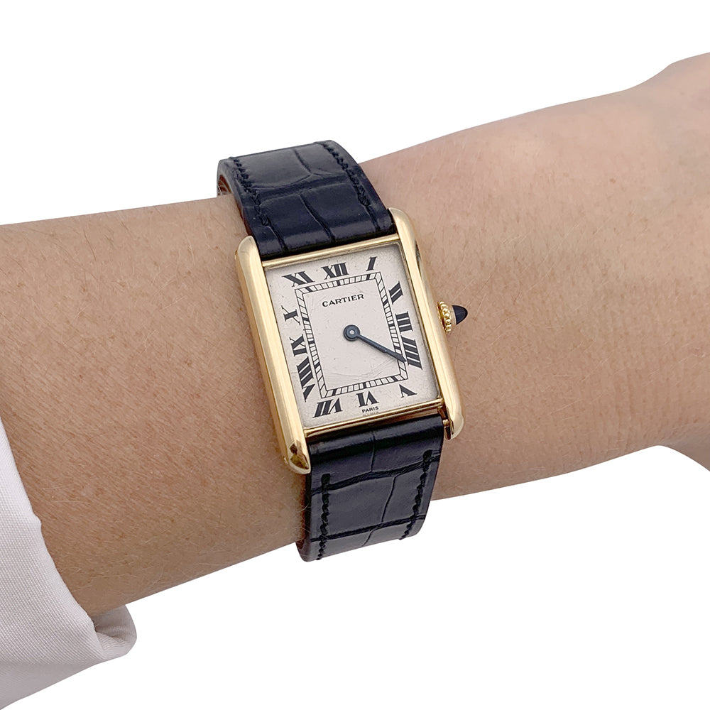 Cartier watch, "Tank Louis Cartier", yellow gold.