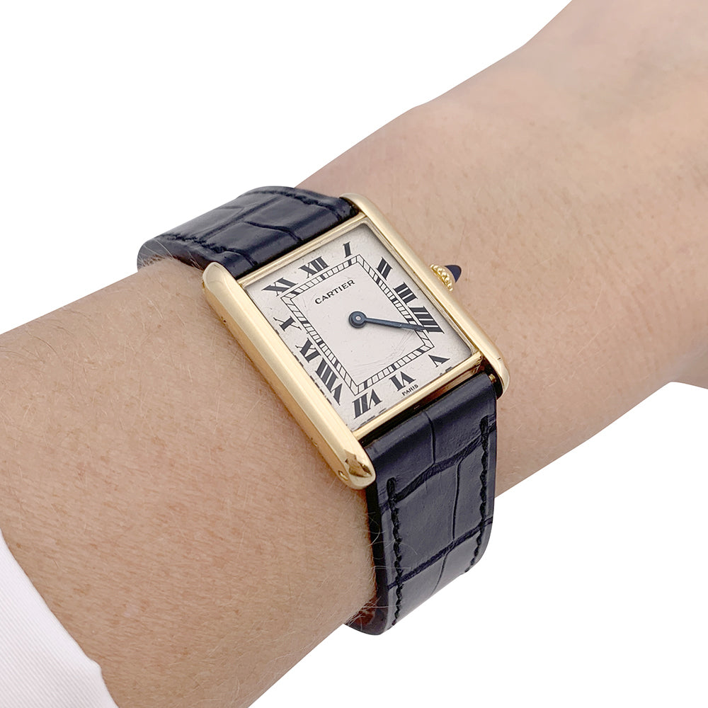 Cartier watch, "Tank Louis Cartier", yellow gold.