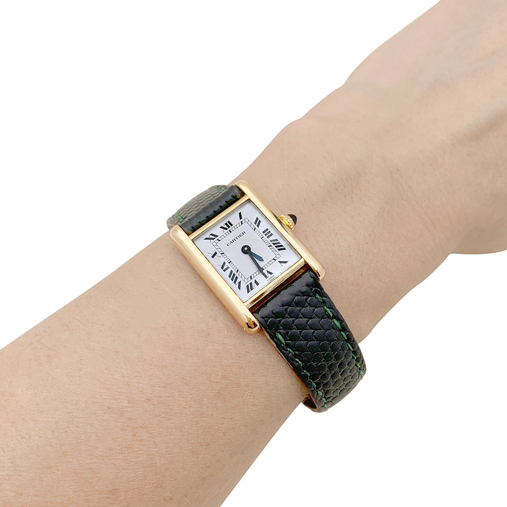 Cartier watch, "Tank Louis Cartier", yellow gold.