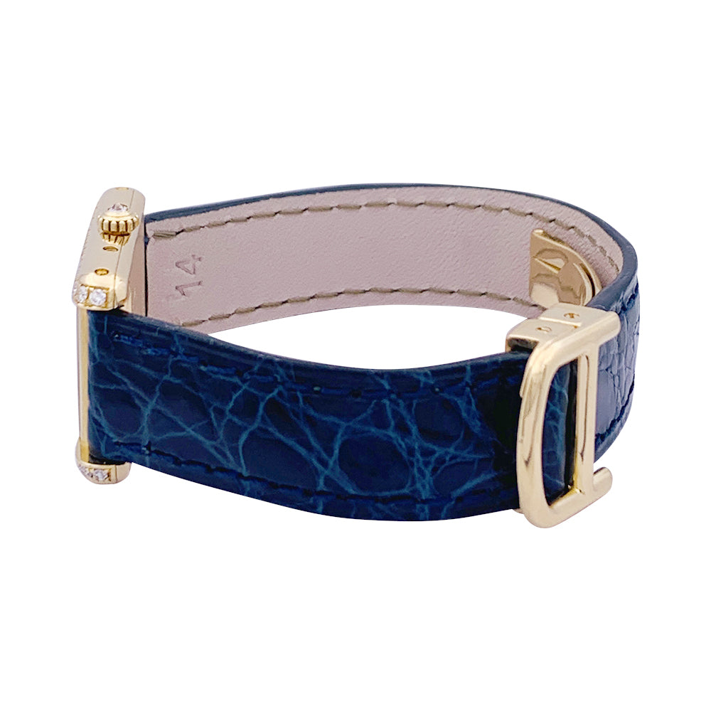 Cartier watch, "Tank Louis Cartier", yellow gold and diamonds.
