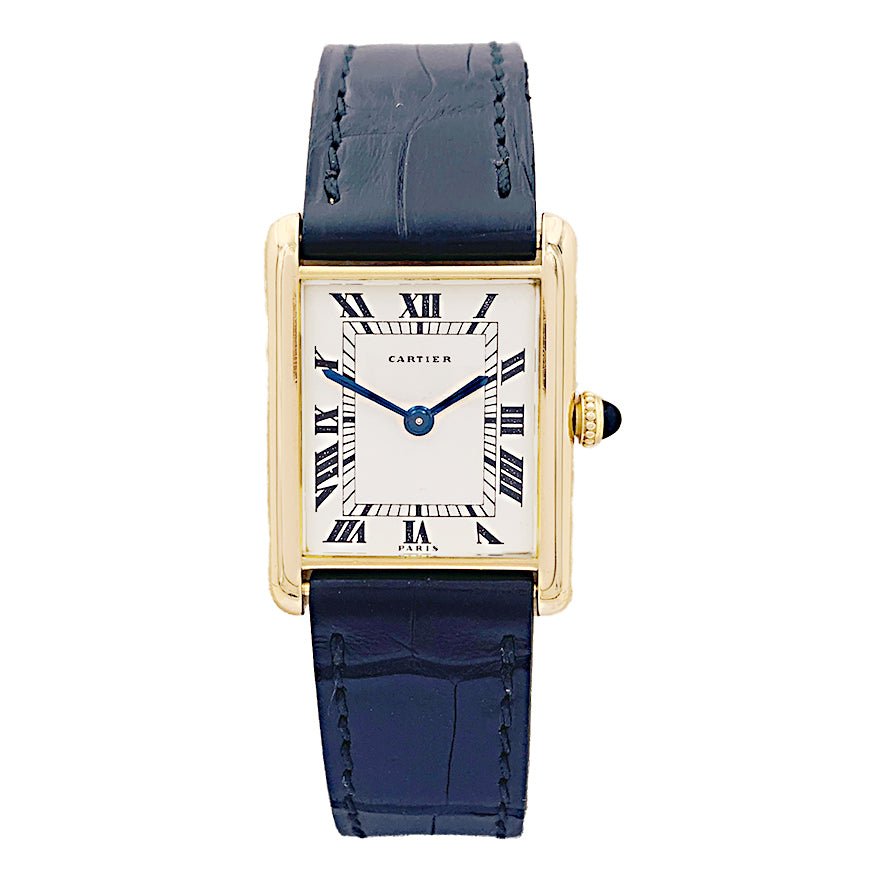 Cartier watch, "Tank Louis Cartier Extra Plate", yellow gold.