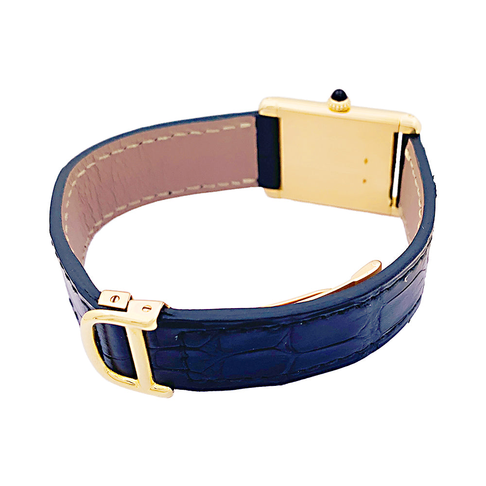 Cartier watch, "Tank Louis Cartier Extra Plate", yellow gold.