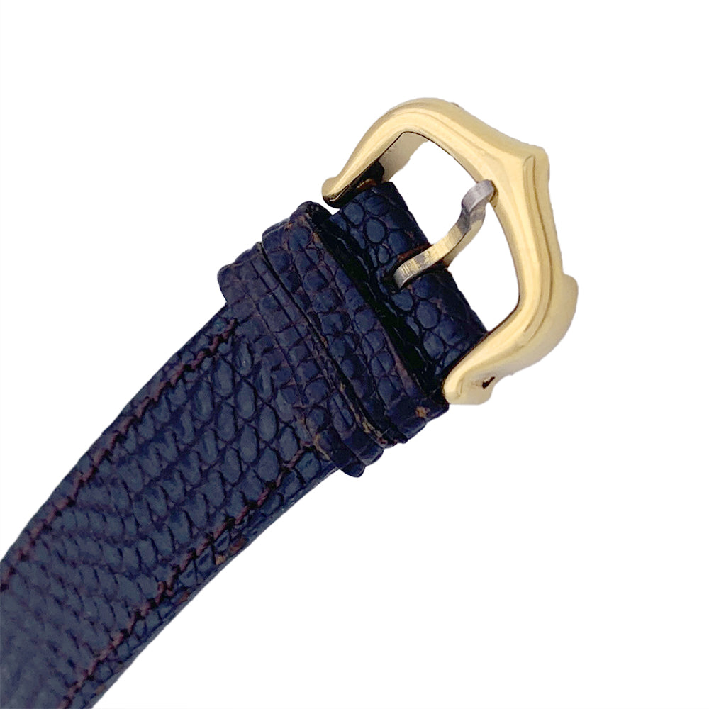 Cartier "Tank Must" watch, gold-plated silver, brown lacquered dial.