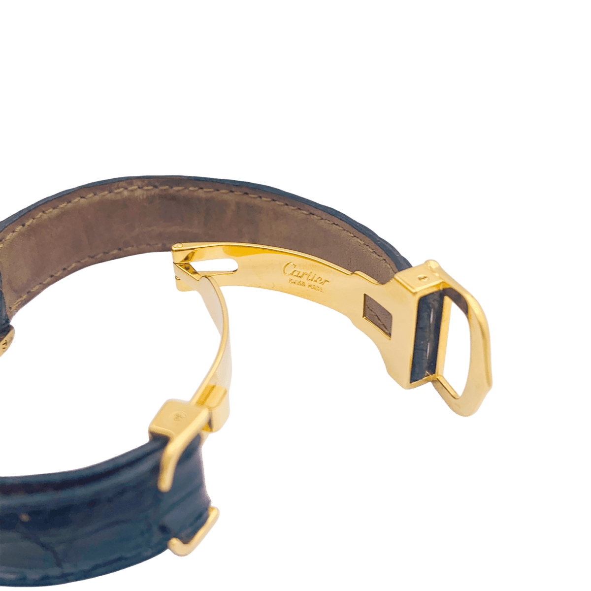 Montre Cartier "Tank Must" argent plaqué or, cuir. - Maison Eloe