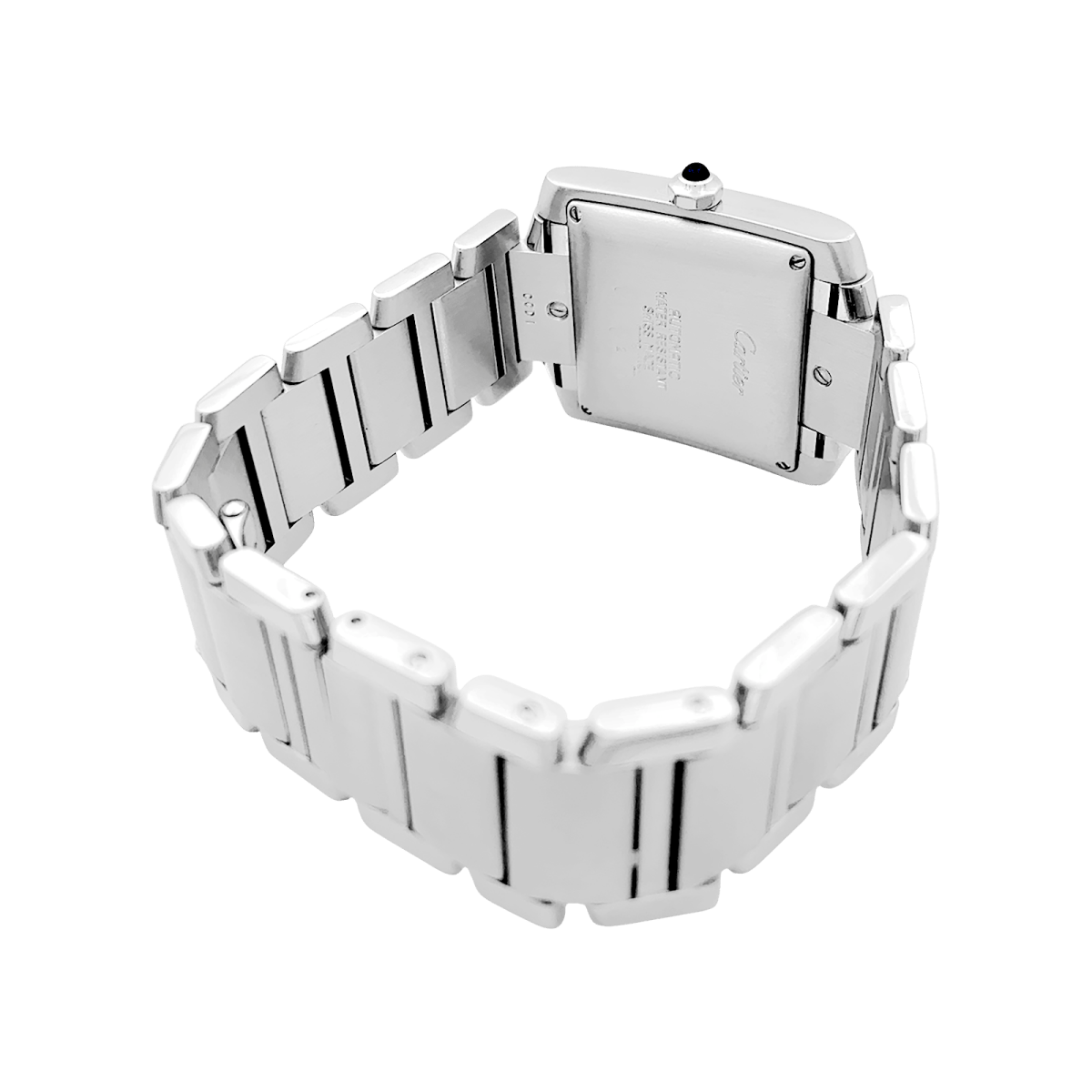 Montre Cartier, "Tank Française", acier. - Maison Eloe