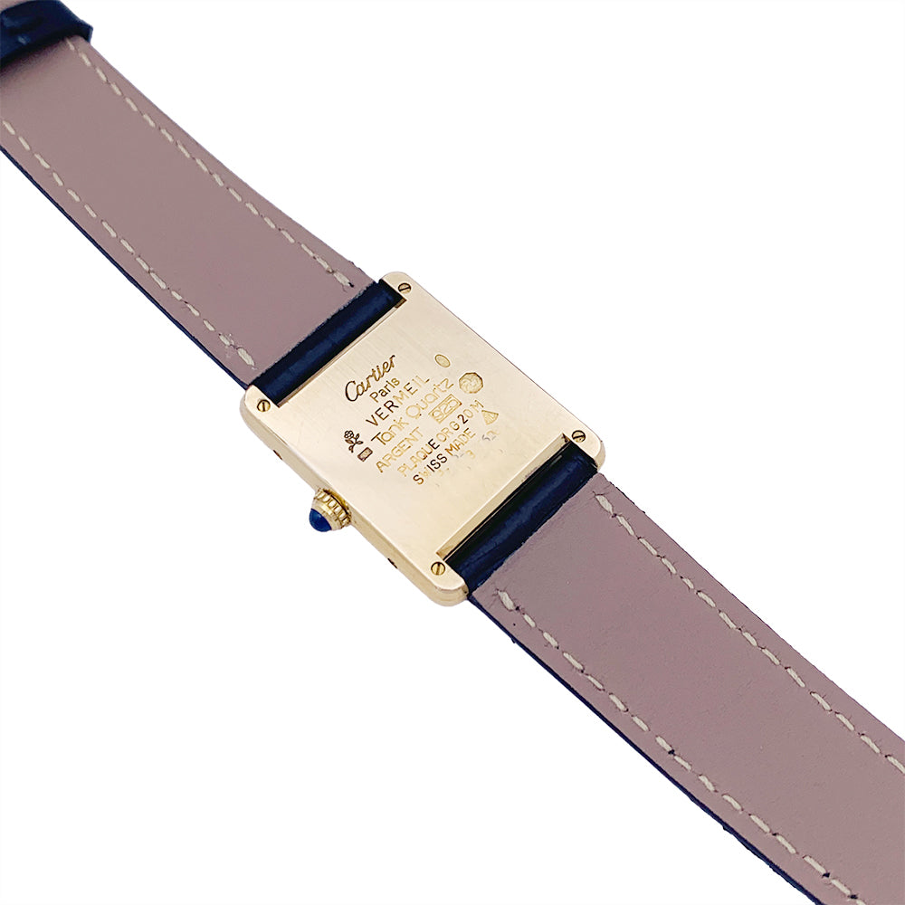 Cartier watch, "Must de Cartier", gold and silver plated, leather.
