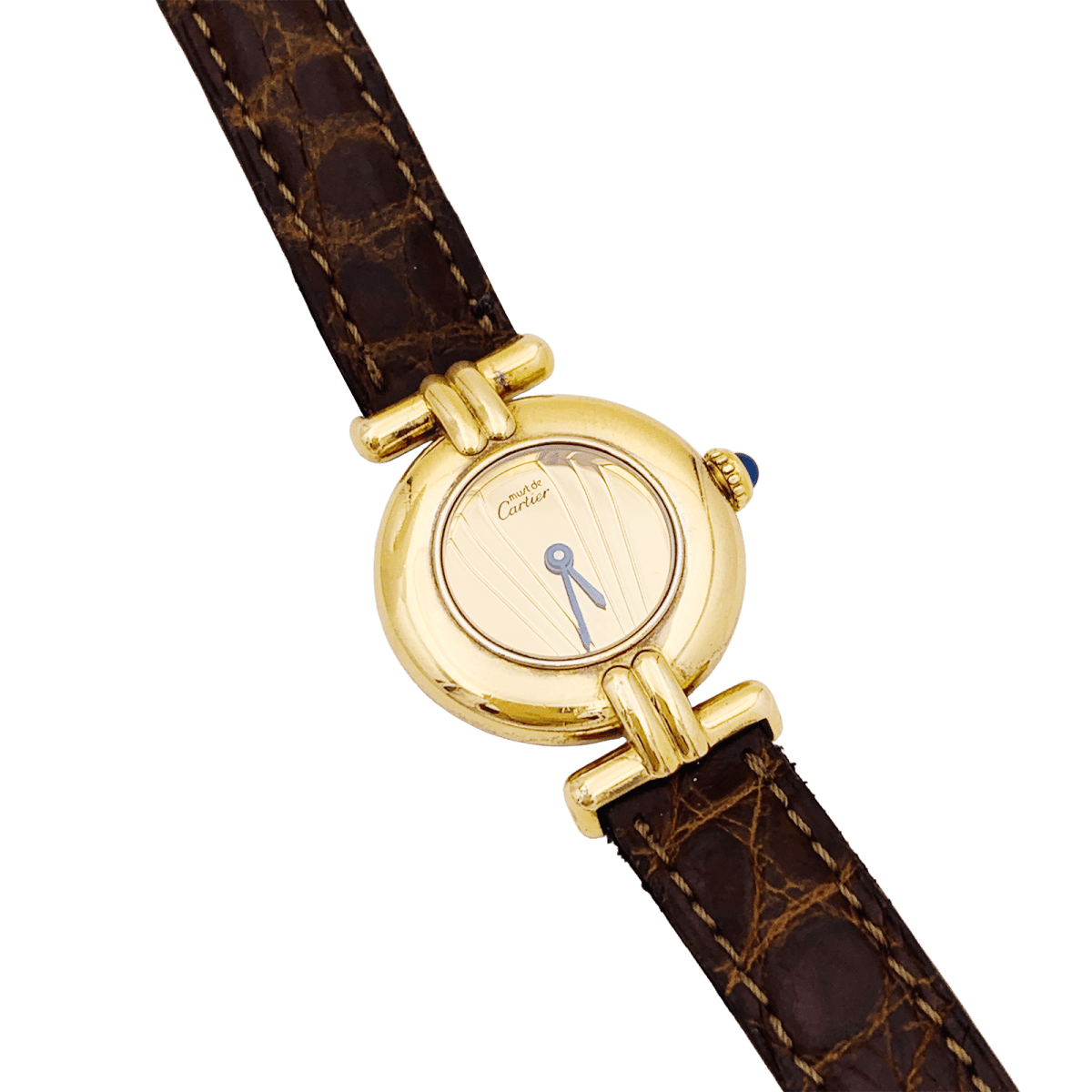Montre Cartier, "Colisée Must", vermeil, cuir. - Maison Eloe