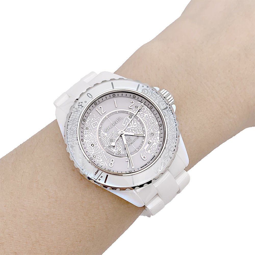 Chanel watch, "J12.20", ceramic and diamonds.