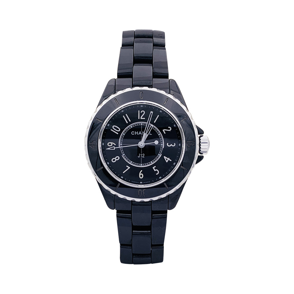 Montre Chanel, "J12", céramique noire, acier.