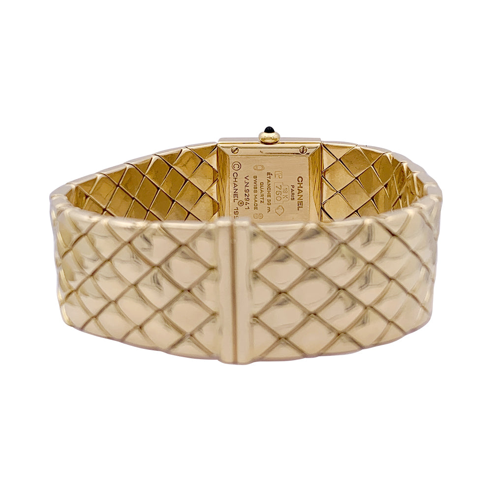 Chanel watch, "Matelassé", yellow gold.