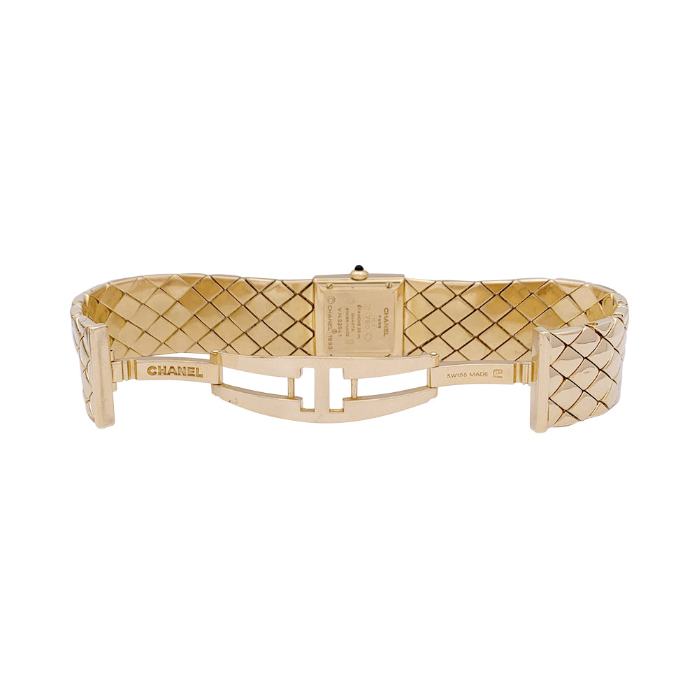 Chanel watch, "Matelassé", yellow gold.