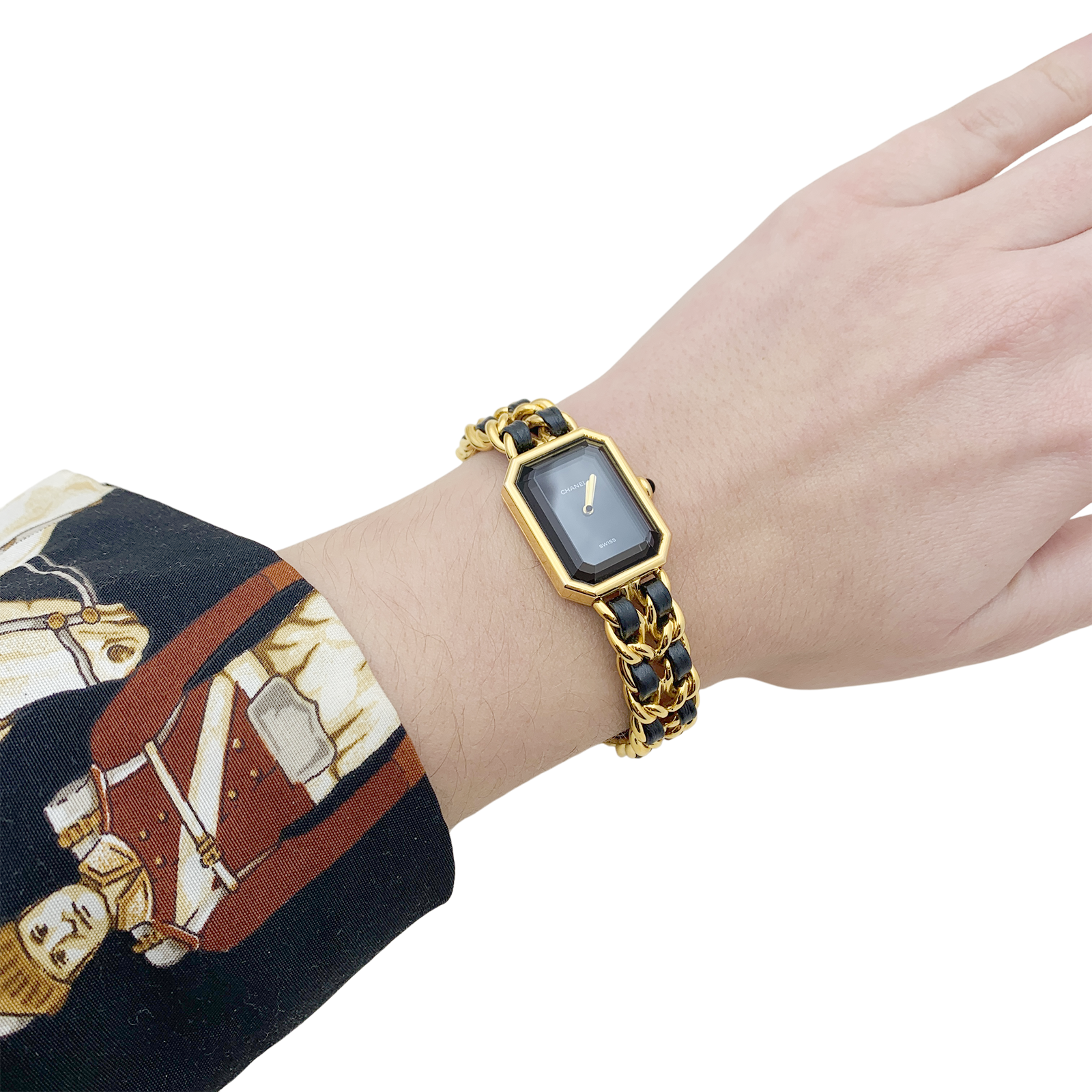 Chanel watch, "Première", gold plated.