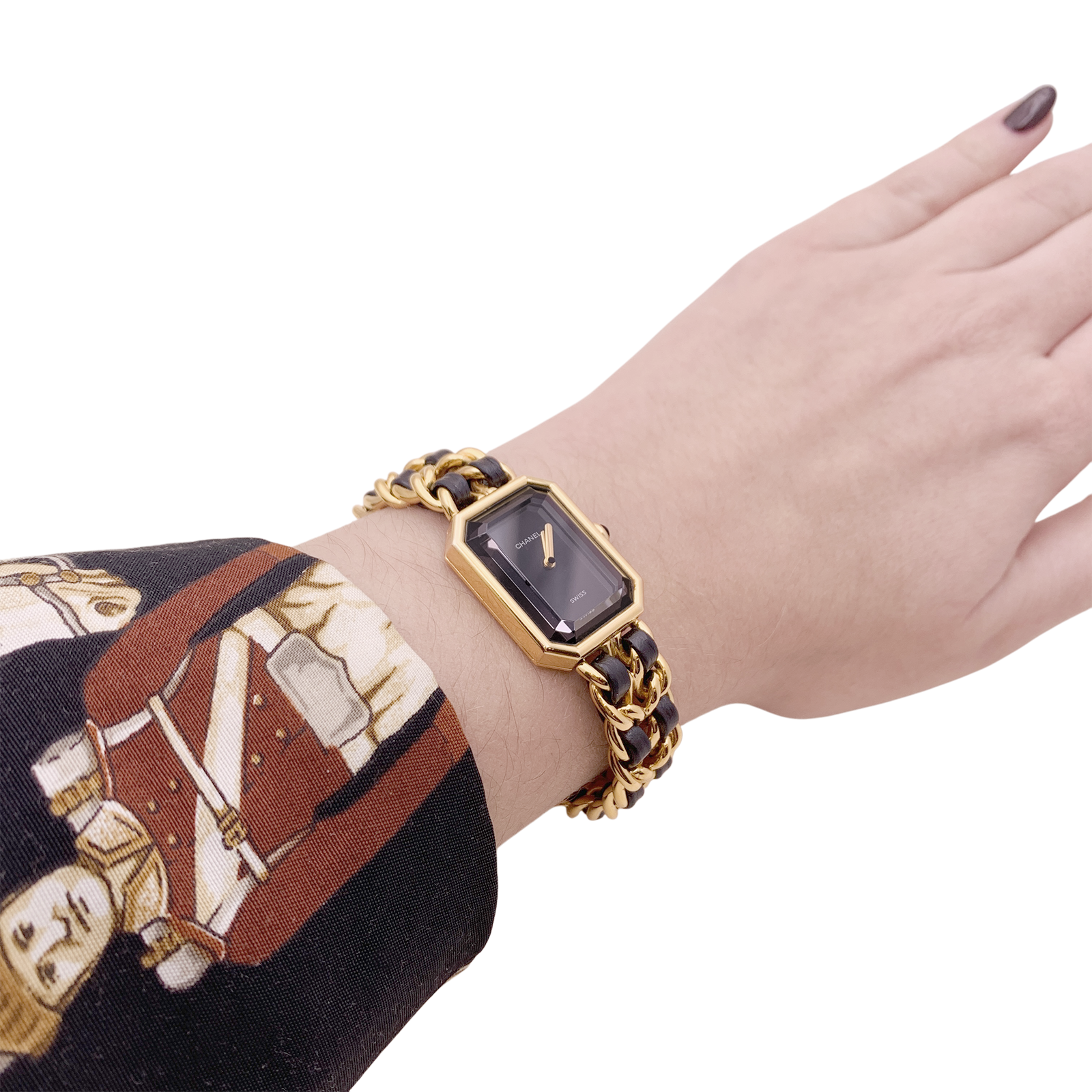 Chanel watch, "Première", gold plated.