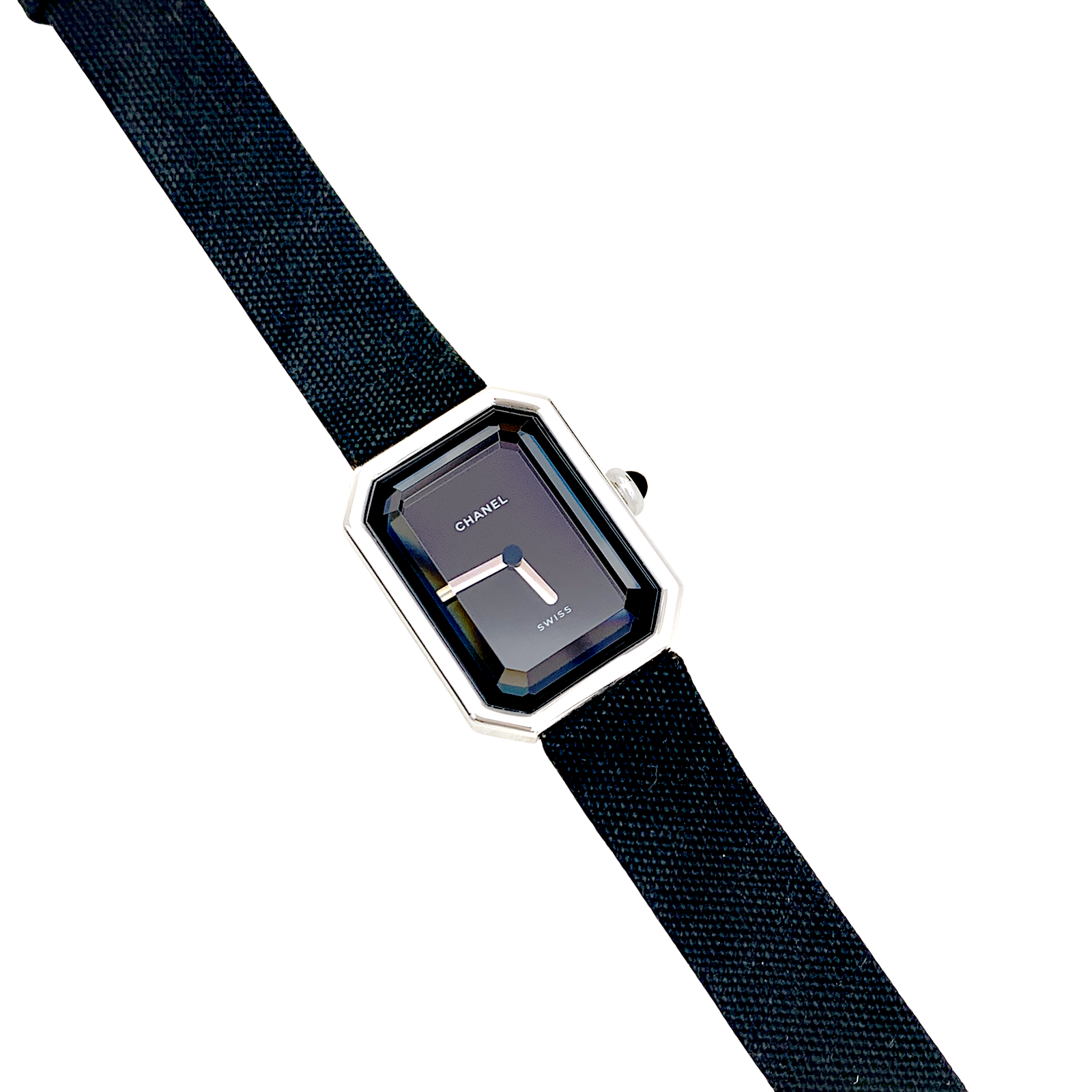 Chanel "Première" platinum watch.