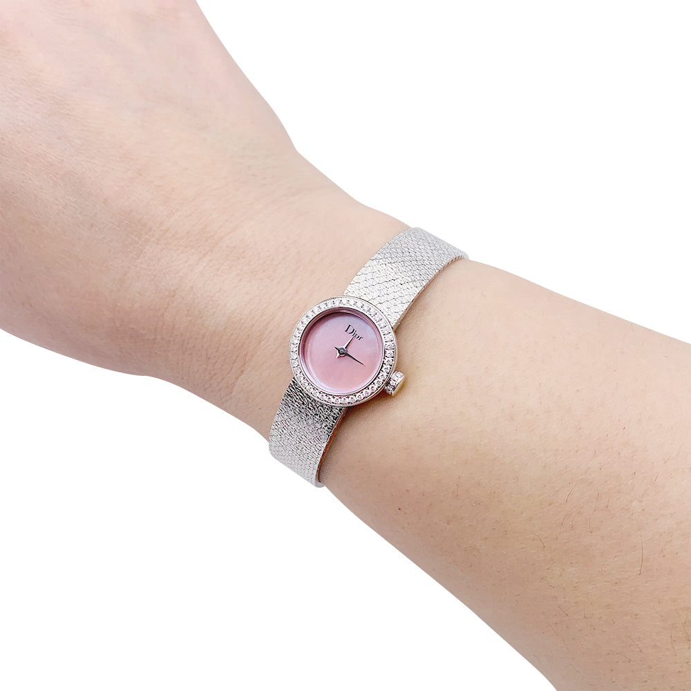 Dior watch, "La Mini D de Dior Satine", steel, diamonds, mother-of-pearl.