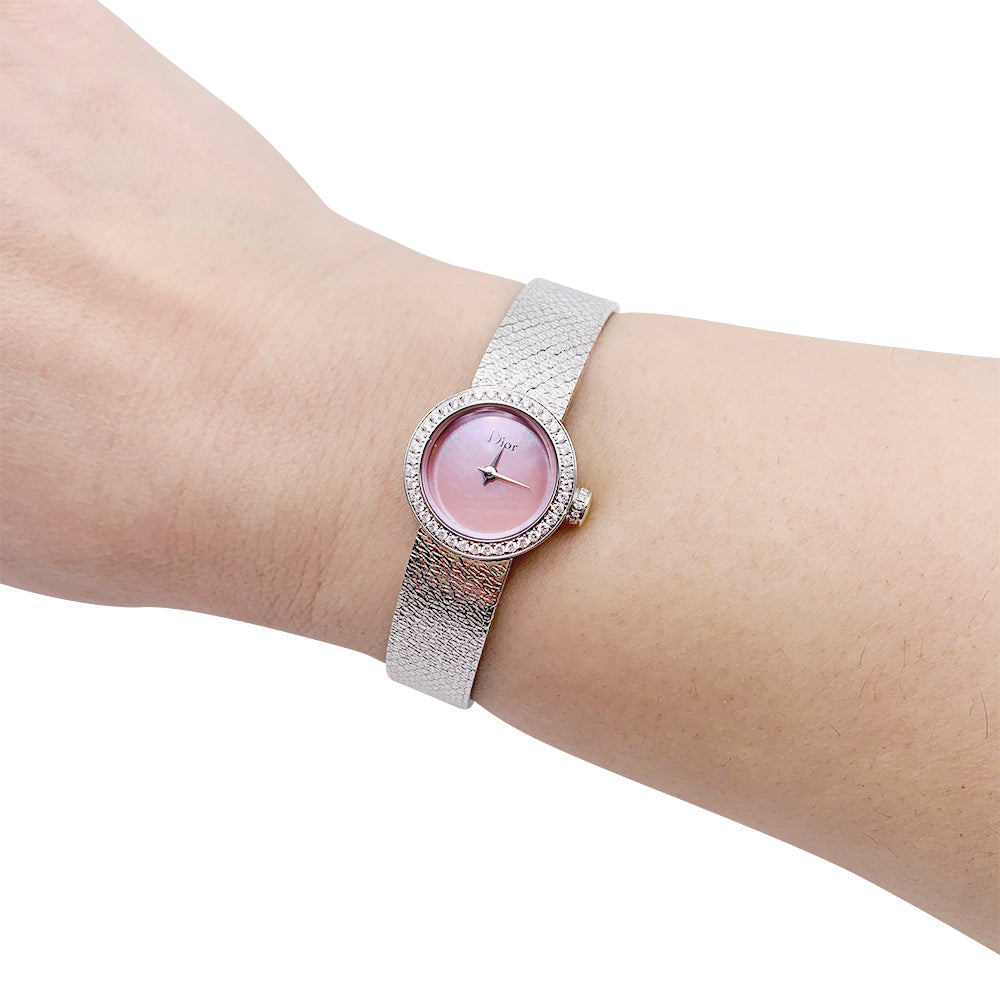 Dior watch, "La Mini D de Dior Satine", steel, diamonds, mother-of-pearl.