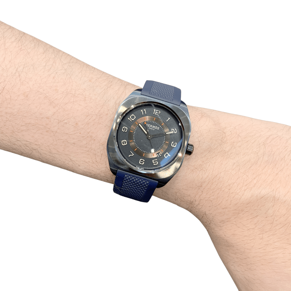 Montre Hermès, "H08", titane, caoutchouc. - Maison Eloe