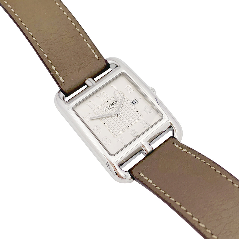 Hermès watch, "Cape Cod", steel on leather.
