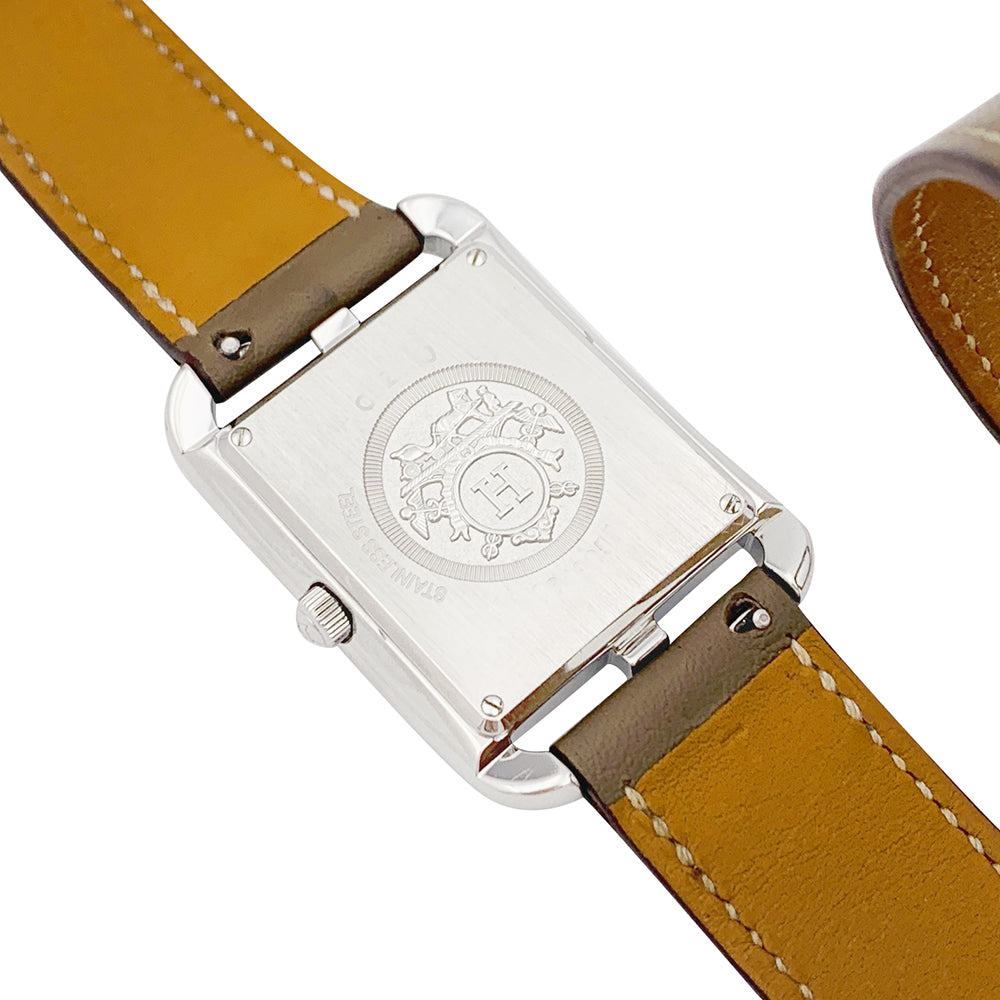 Hermès watch, "Cape Cod", steel on leather.
