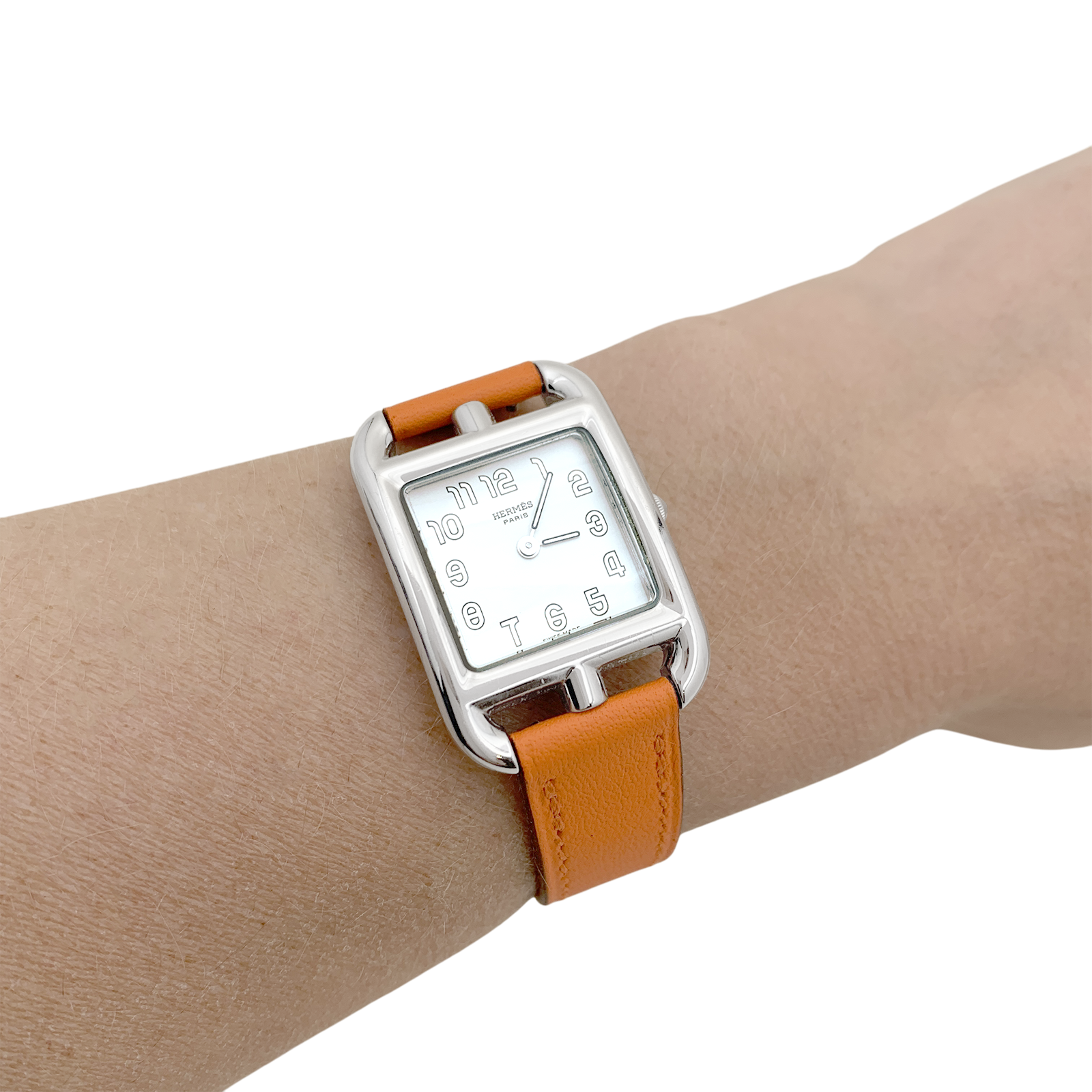 Hermès watch, "Cape Cod", steel on leather.