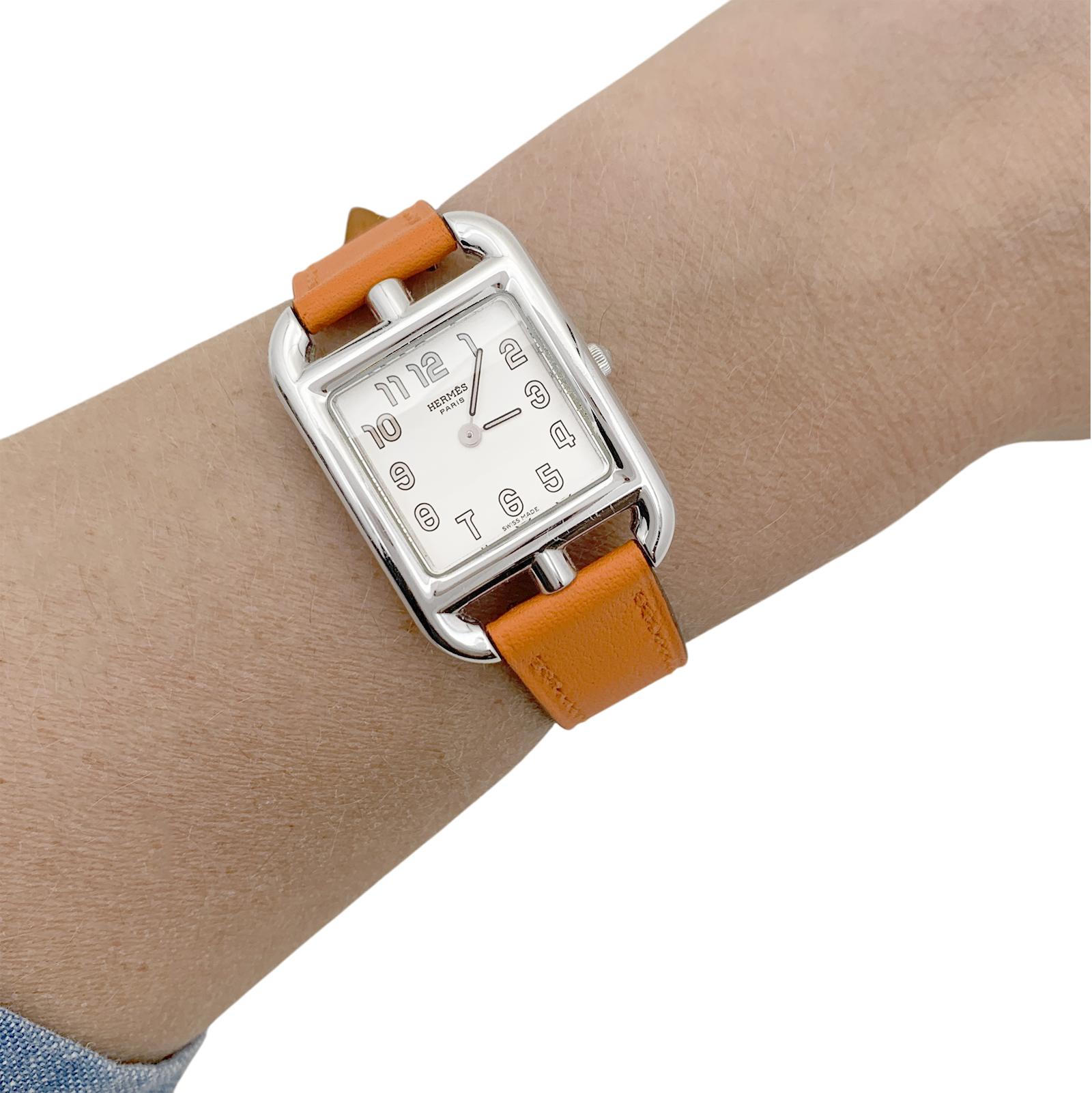 Hermès watch, "Cape Cod", steel on leather.