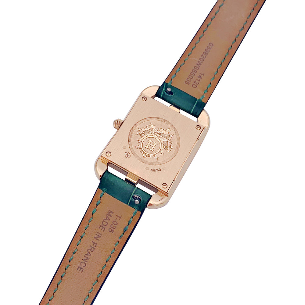 Hermès watch, "Cape Cod", rose gold, diamonds, leather.