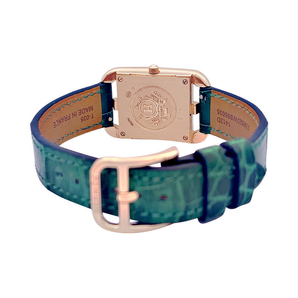 Hermès watch, "Cape Cod", rose gold, diamonds, leather.