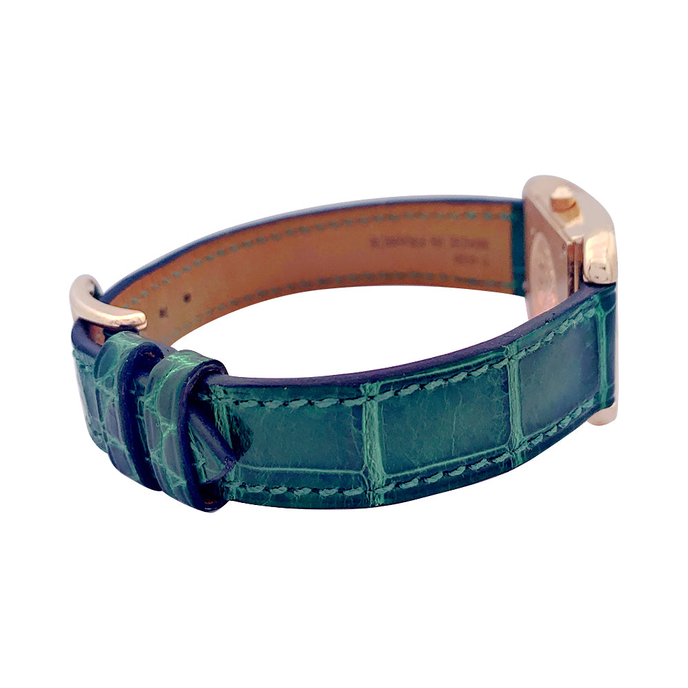 Hermès watch, "Cape Cod", rose gold, diamonds, leather.