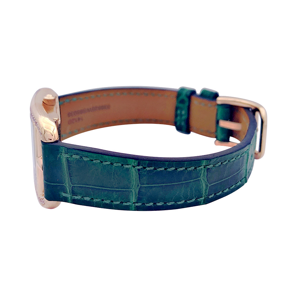 Hermès watch, "Cape Cod", rose gold, diamonds, leather.