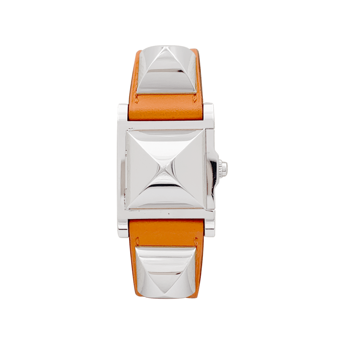 Montre Hermès "Médor" acier, cuir. - Maison Eloe