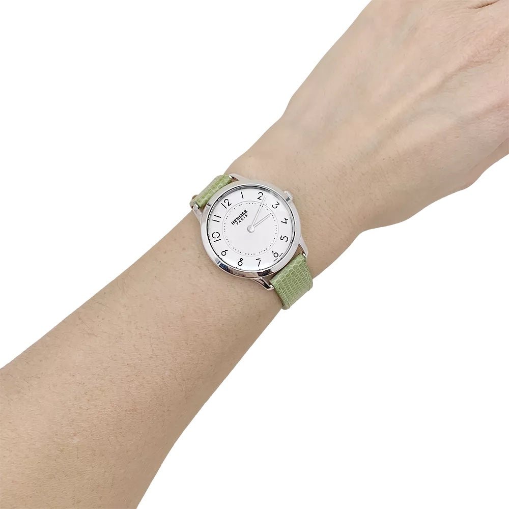 Montre Hermès, "Slim", acier. - Maison Eloe