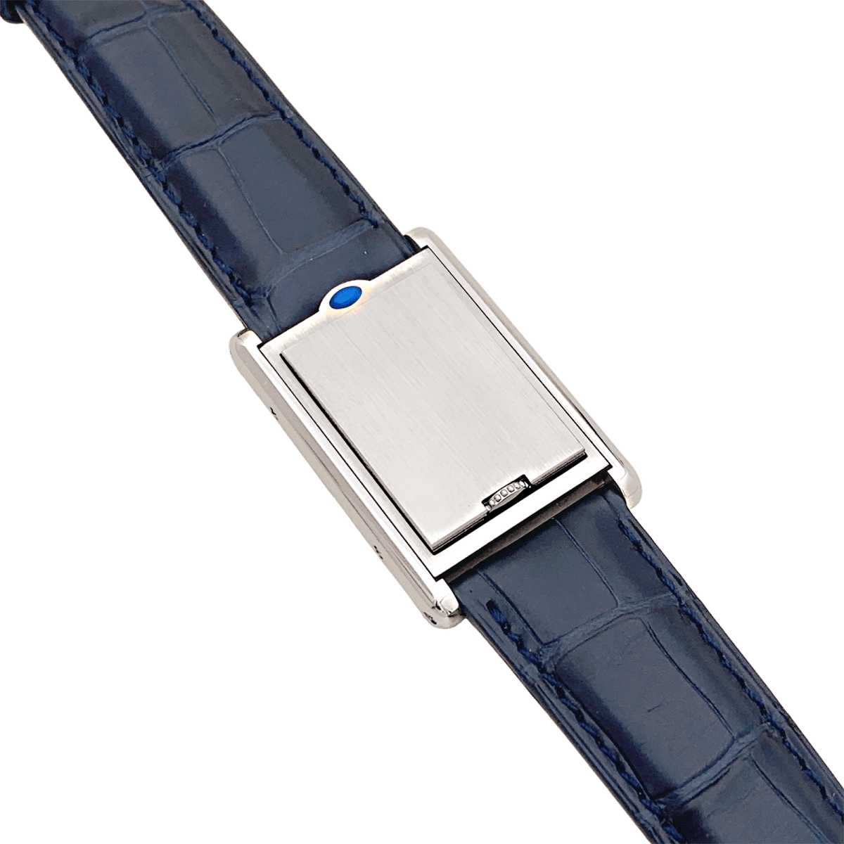 Montre Cartier, "Tank Basculante", acier, cuir. - Maison Eloe