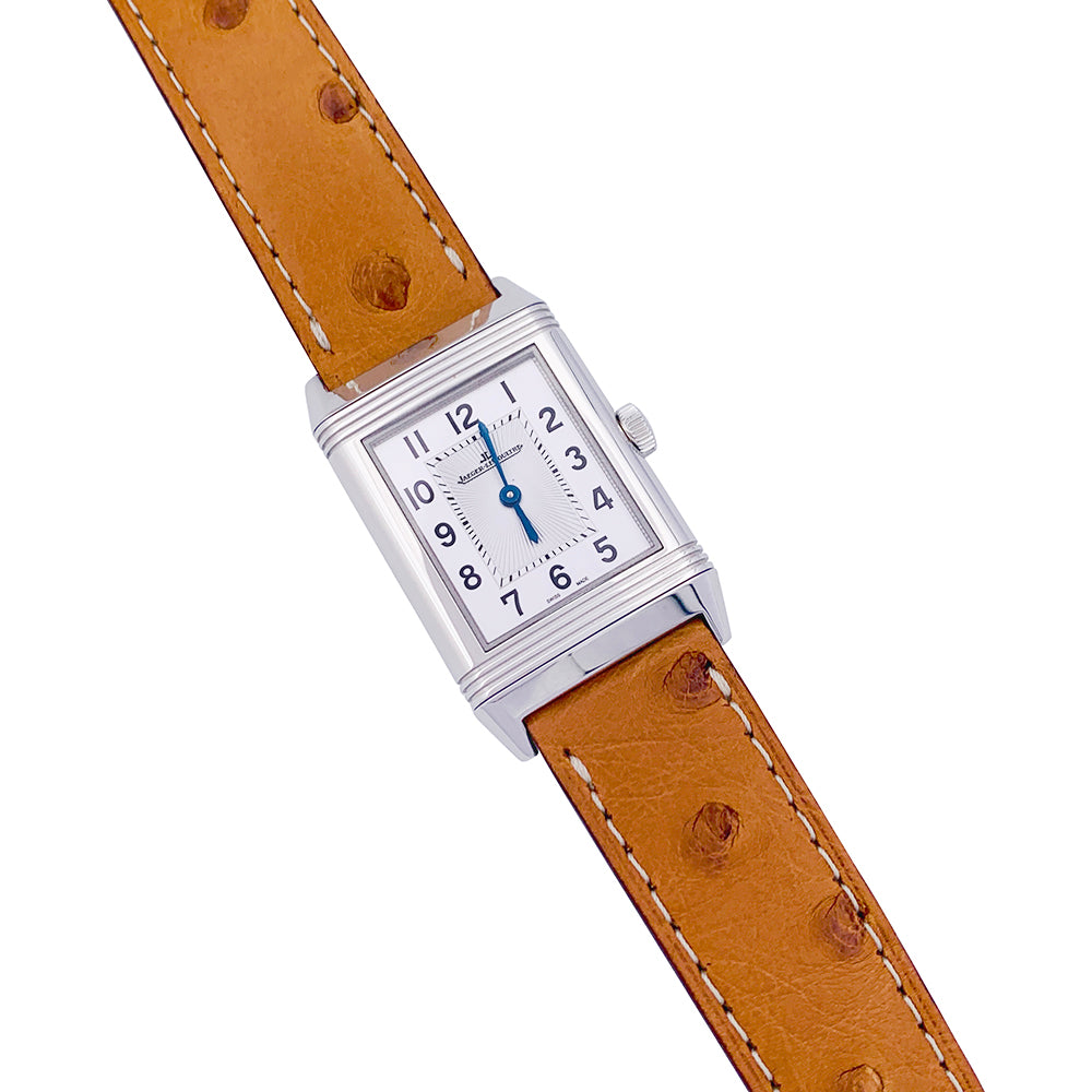 Montre Jaeger Lecoultre, "Reverso Classic", acier, cuir.