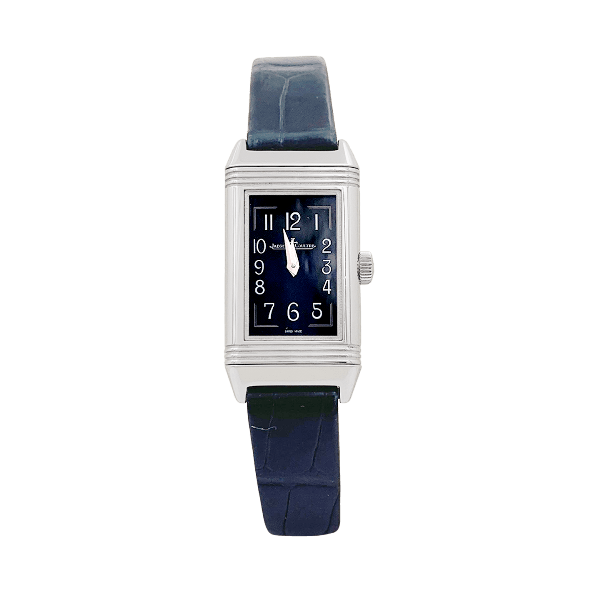 Montre Jaeger Lecoultre, "Reverso Classique", acier, cuir. - Maison Eloe