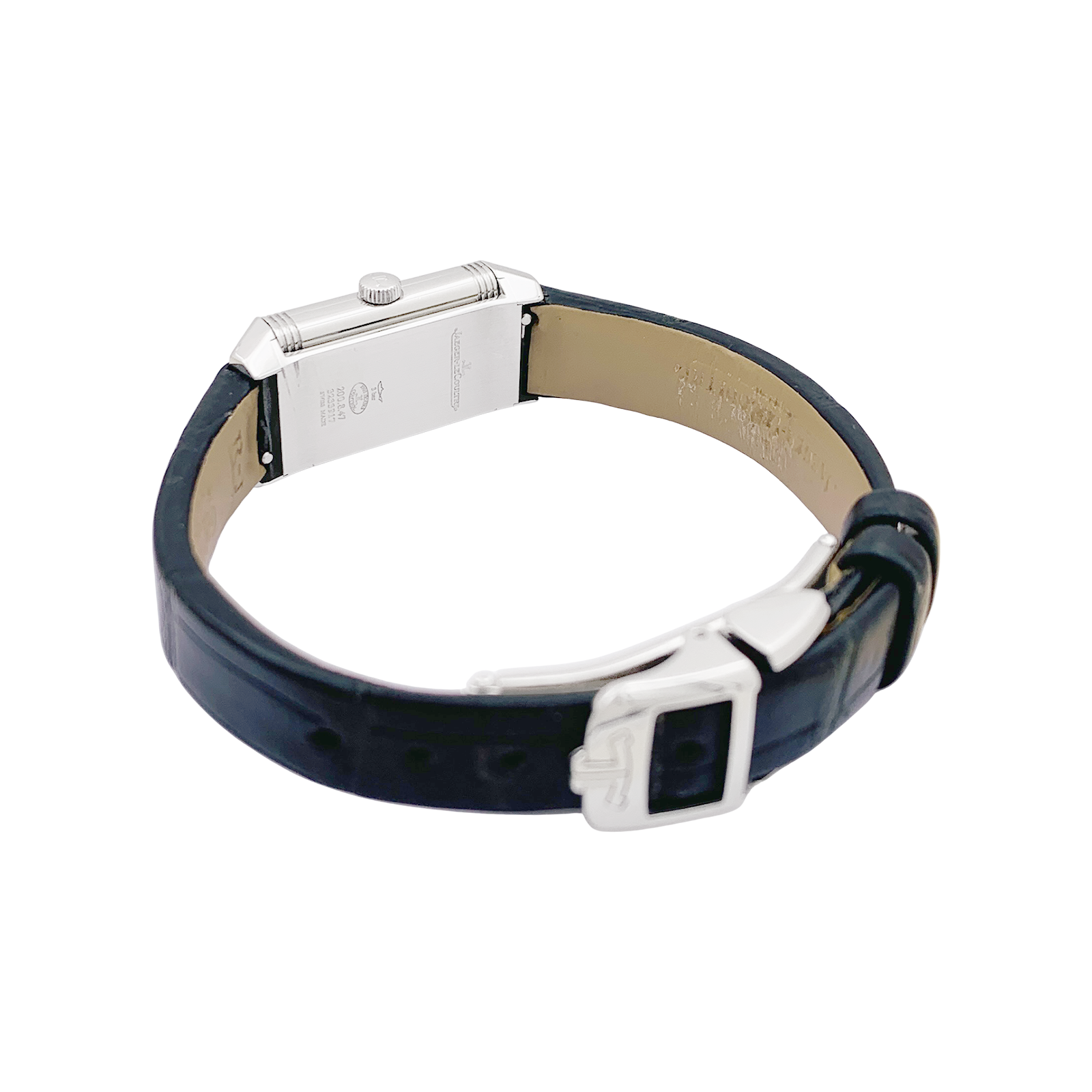 Montre Jaeger Lecoultre, "Reverso Classique", acier, cuir.
