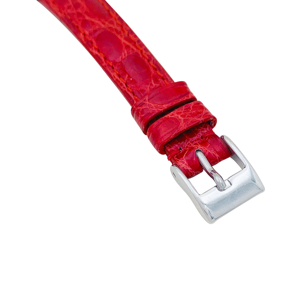 Jaeger Lecoultre & Hermès watch, "Etrier" model in steel, leather strap.