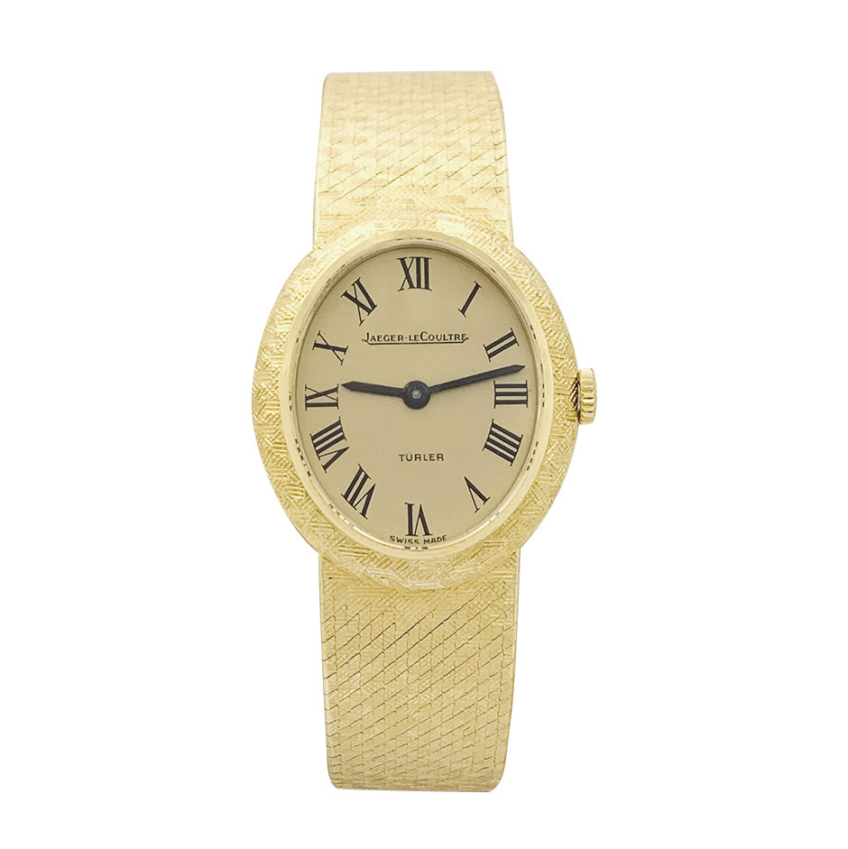 Montre Jaeger Lecoultre vintage, or jaune.