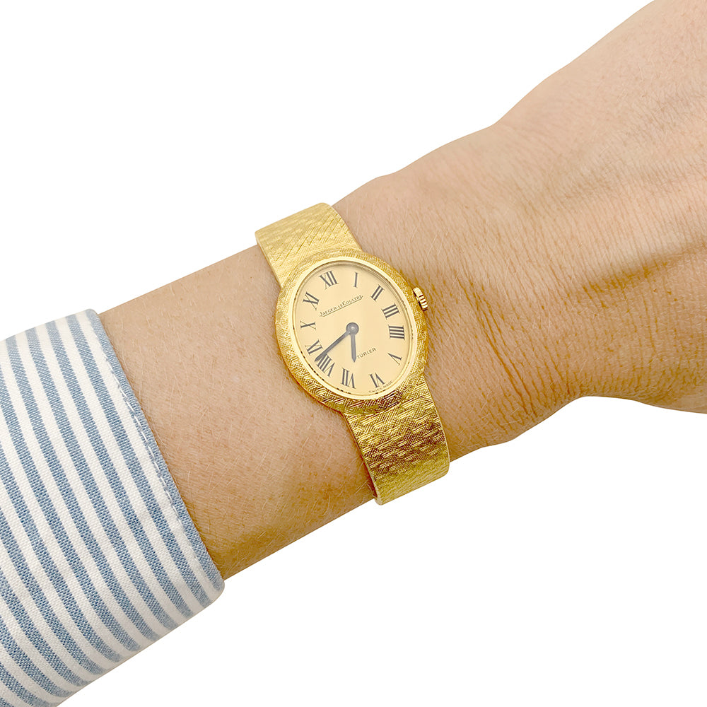 Montre Jaeger Lecoultre vintage, or jaune.