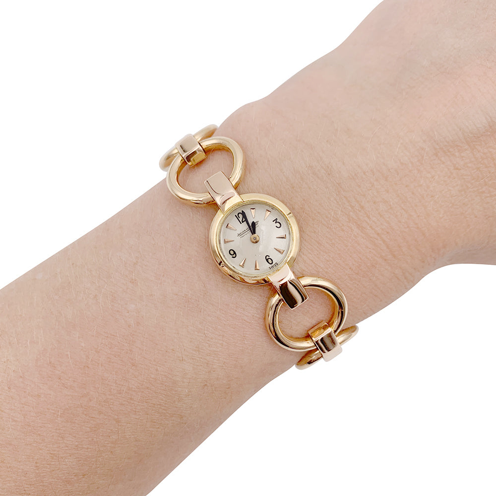 Montre Jaeger-Lecoultre or jaune et rose.