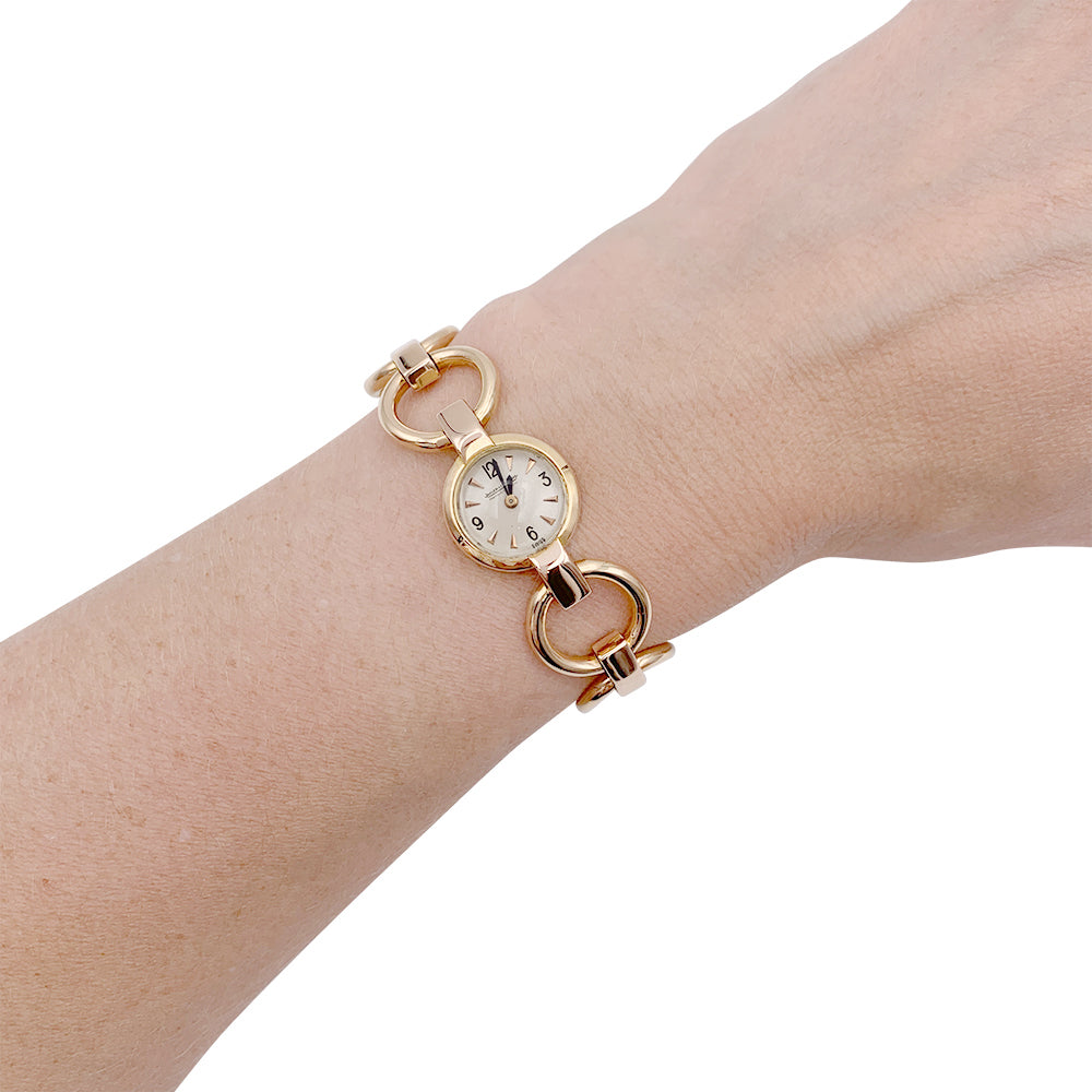 Montre Jaeger-Lecoultre or jaune et rose.