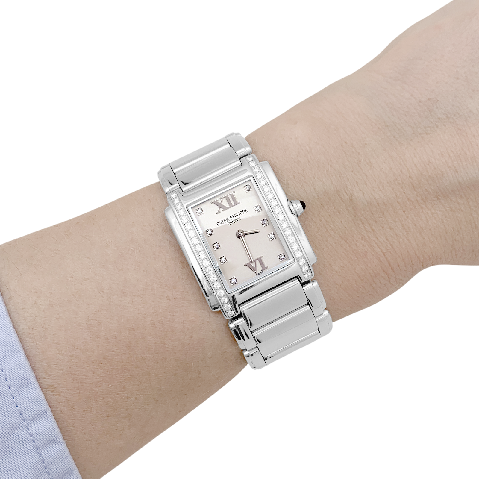 Montre Patek Philippe "Twenty-4" acier, diamants.