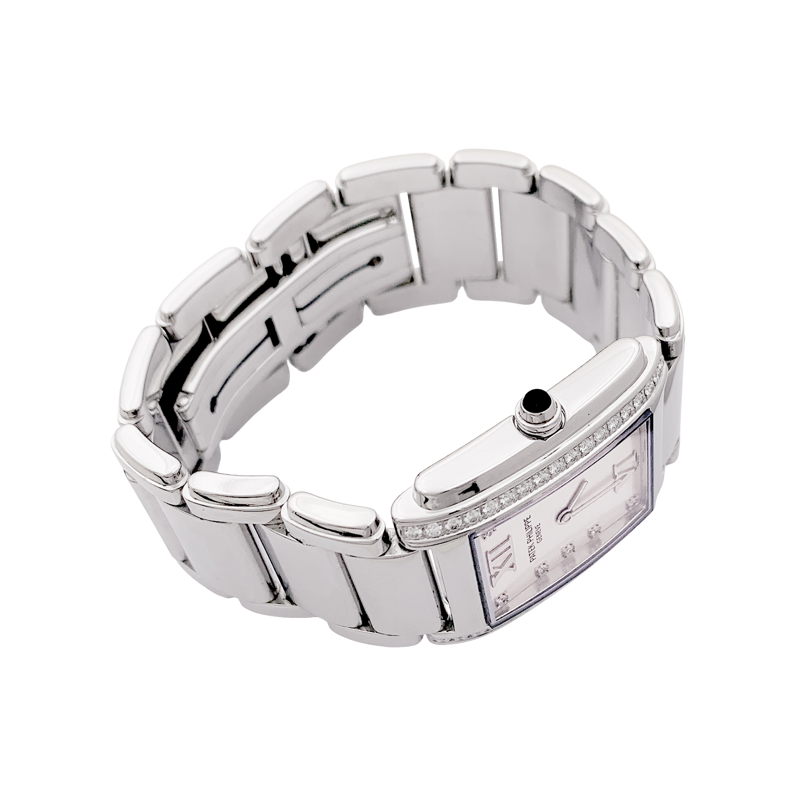 Montre Patek Philippe "Twenty-4" acier, diamants.