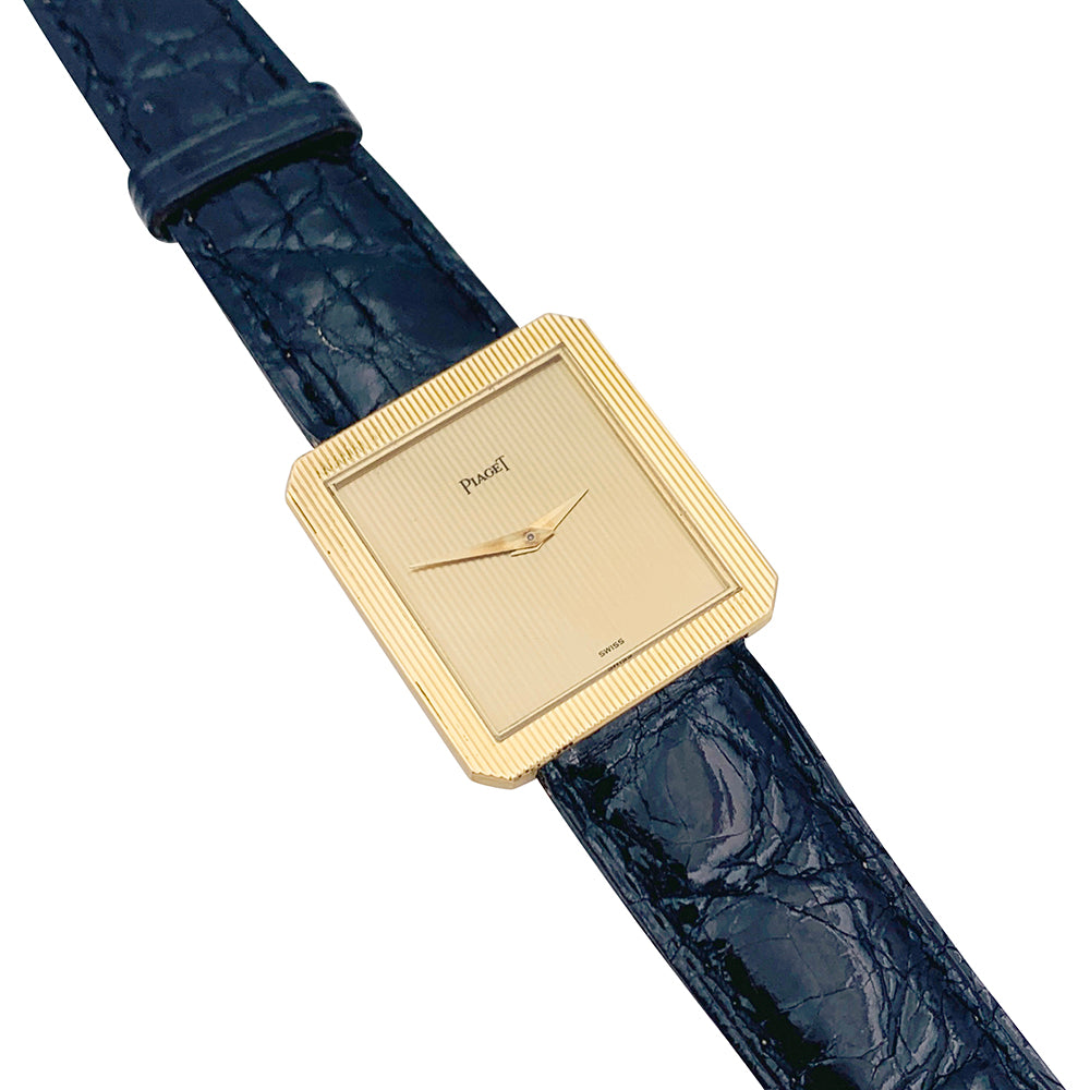 Montre Piaget, "Protocole", or jaune, cuir.