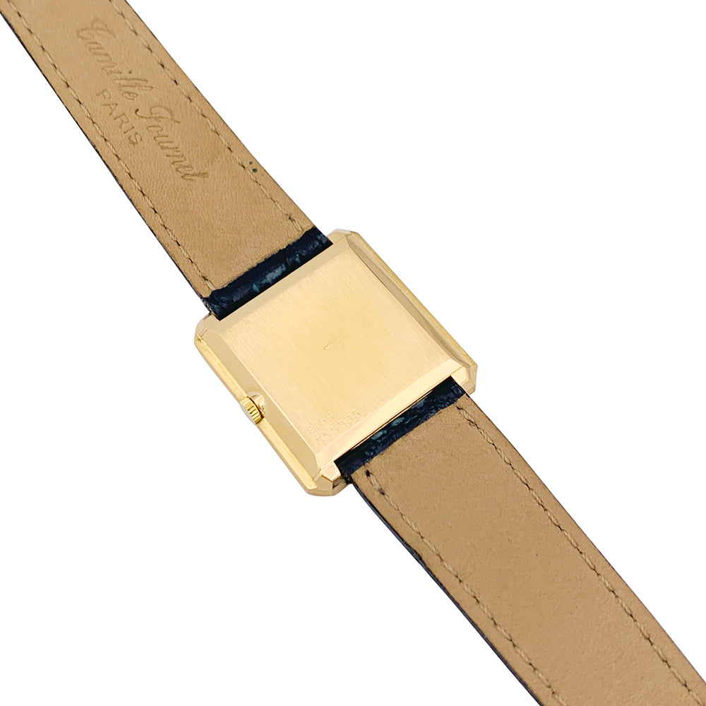 Piaget watch, "Protocole", yellow gold, leather.